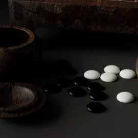 Набор для игры в Го из мореного дуба "Morwood" с латунью